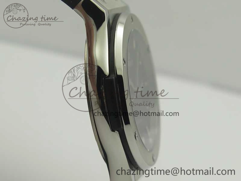 Classic Fusion 42mm Titanium F16 Factory 1:1 Best Edition Black Dial On Gummy Strap A2892