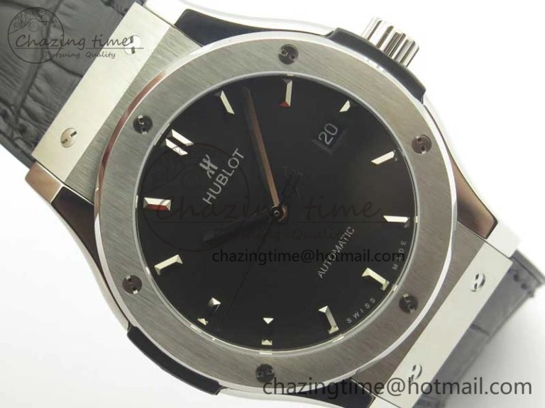 Classic Fusion 42mm Titanium F16 Factory 1:1 Best Edition Black Dial On Gummy Strap A2892