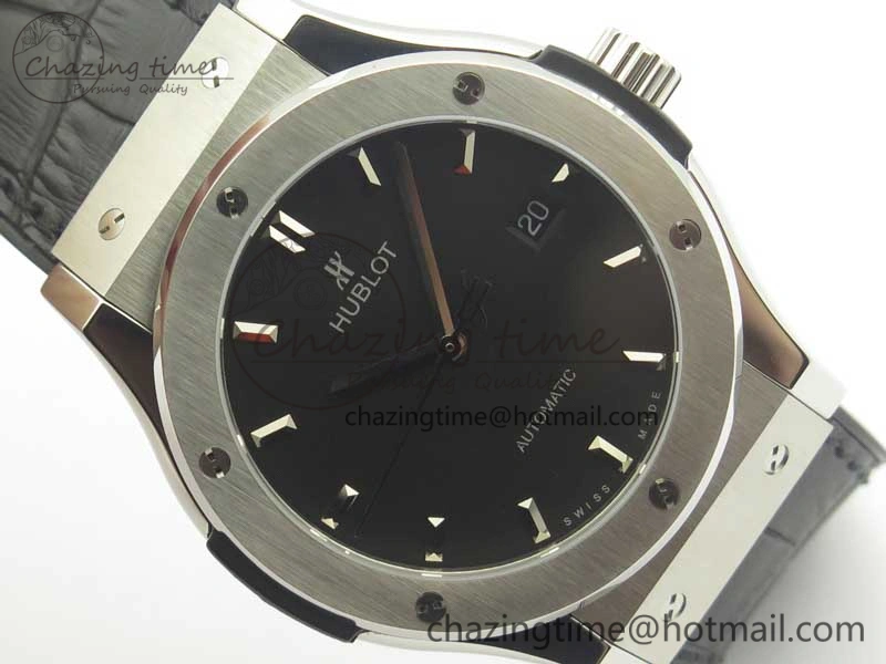 Classic Fusion 42mm Titanium F16 Factory 1:1 Best Edition Black Dial On Gummy Strap A2892