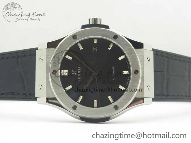 Classic Fusion 42mm Titanium F16 Factory 1:1 Best Edition Black Dial On Gummy Strap A2892