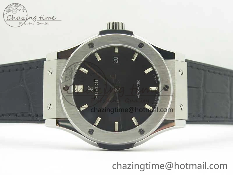 Classic Fusion 42mm Titanium F16 Factory 1:1 Best Edition Black Dial On Gummy Strap A2892