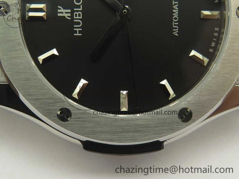 Classic Fusion 42mm Titanium F16 Factory 1:1 Best Edition Black Dial On Gummy Strap A2892
