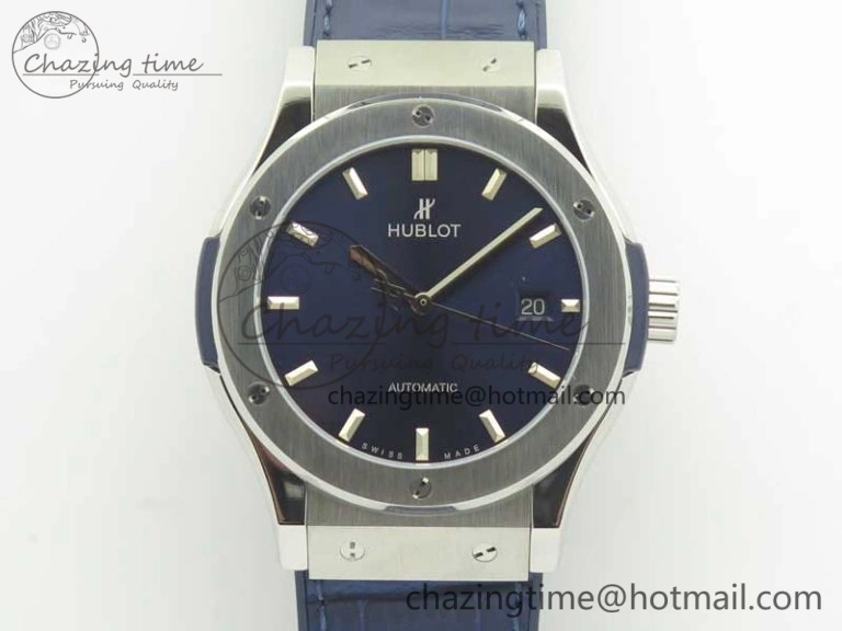Classic Fusion 42mm Titanium F16 Factory 1:1 Best Edition Blue Dial On Gummy Strap A2892