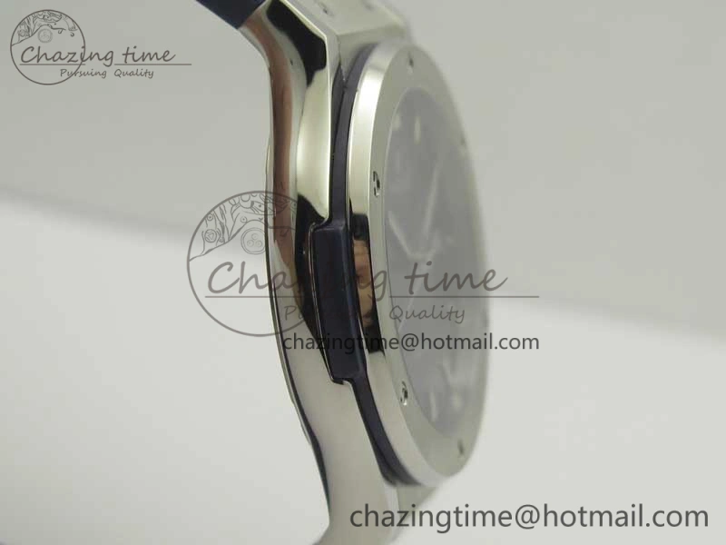 Classic Fusion 42mm Titanium F16 Factory 1:1 Best Edition Blue Dial On Gummy Strap A2892