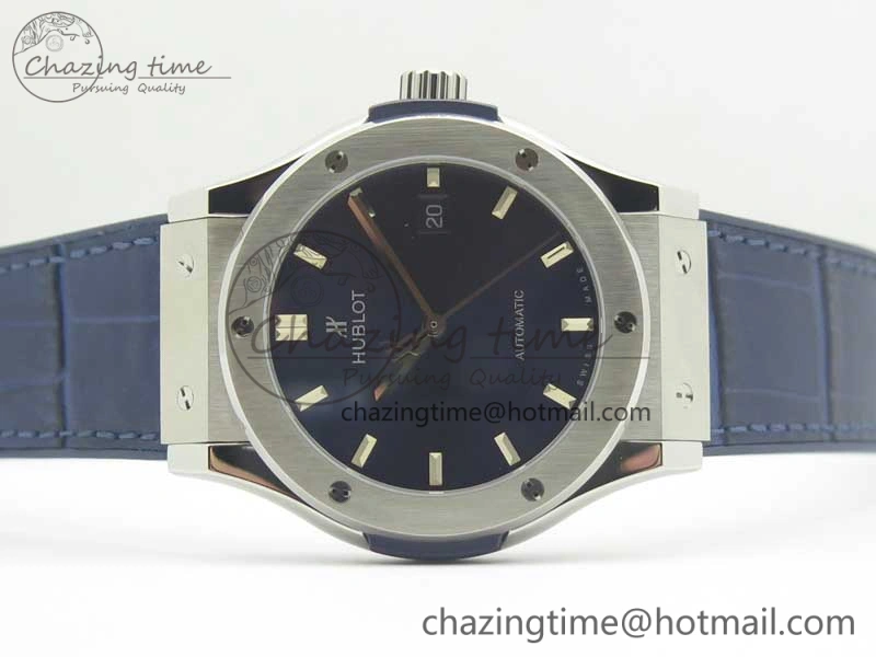 Classic Fusion 42mm Titanium F16 Factory 1:1 Best Edition Blue Dial On Gummy Strap A2892