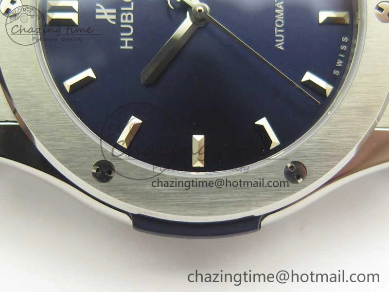 Classic Fusion 42mm Titanium F16 Factory 1:1 Best Edition Blue Dial On Gummy Strap A2892