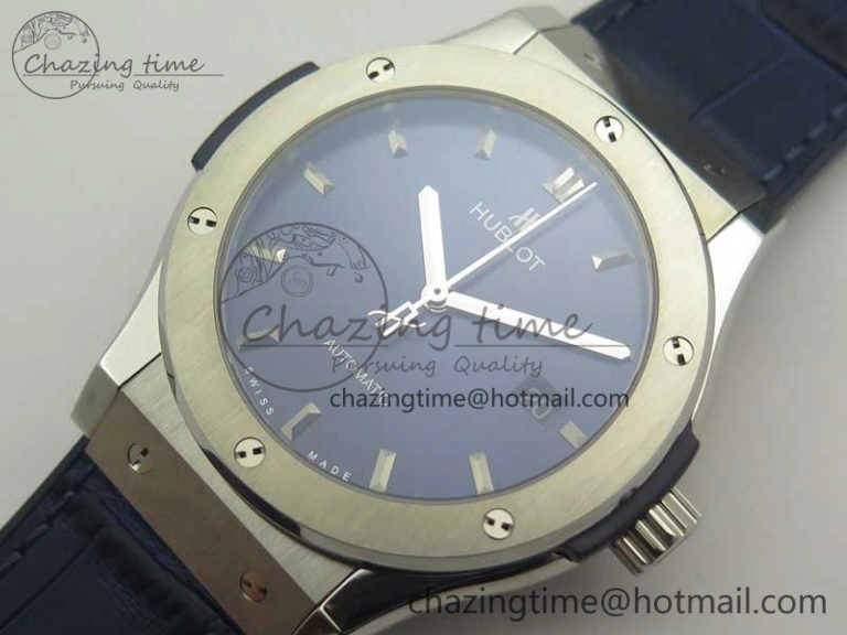 Classic Fusion 42mm Titanium F16 Factory 1:1 Best Edition Blue Dial On Gummy Strap A2892