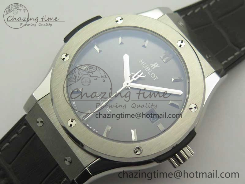 Classic Fusion 42mm Titanium F16 Factory 1:1 Best Edition Gray Dial On Gummy Strap A2892