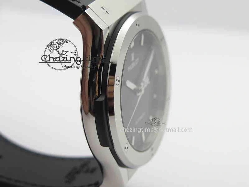 Classic Fusion 42mm Titanium JJF 1:1 Best Edition Black Dial On Gummy Strap A2892 V2