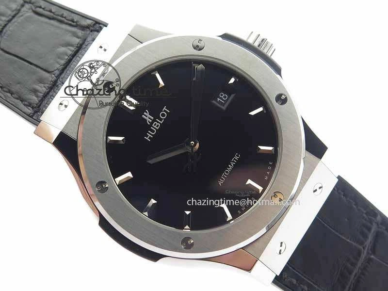 Classic Fusion 42mm Titanium JJF 1:1 Best Edition Black Dial On Gummy Strap A2892 V2