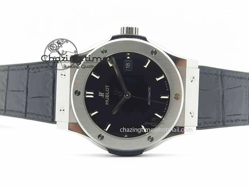 Classic Fusion 42mm Titanium JJF 1:1 Best Edition Black Dial On Gummy Strap A2892 V2