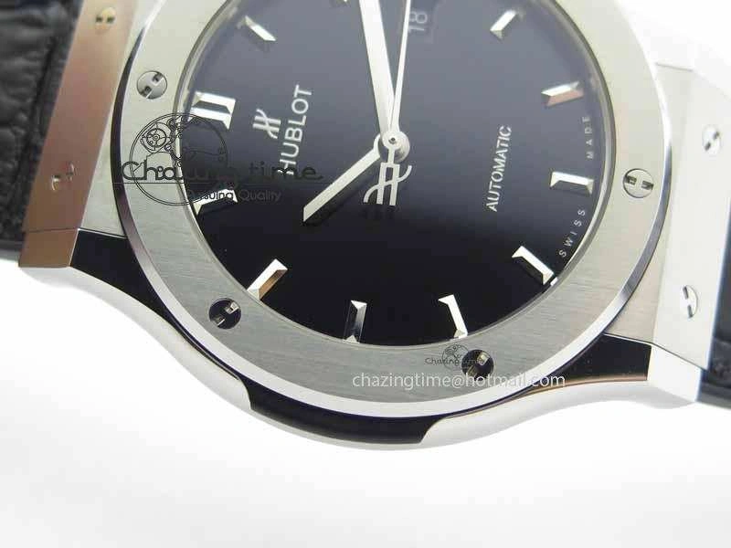 Classic Fusion 42mm Titanium JJF 1:1 Best Edition Black Dial On Gummy Strap A2892 V2