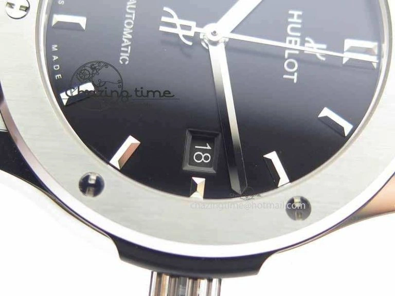 Classic Fusion 42mm Titanium JJF 1:1 Best Edition Black Dial On Gummy Strap A2892 V2