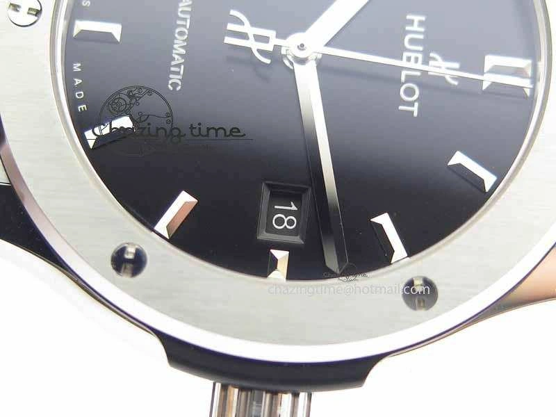 Classic Fusion 42mm Titanium JJF 1:1 Best Edition Black Dial On Gummy Strap A2892 V2
