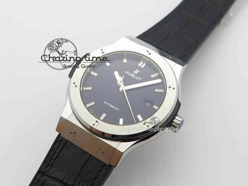 Classic Fusion 42mm Titanium JJF 1:1 Best Edition Black Dial On Gummy Strap A2892 V2