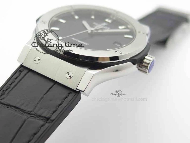 Classic Fusion 42mm Titanium JJF 1:1 Best Edition Black Dial On Gummy Strap A2892 V2