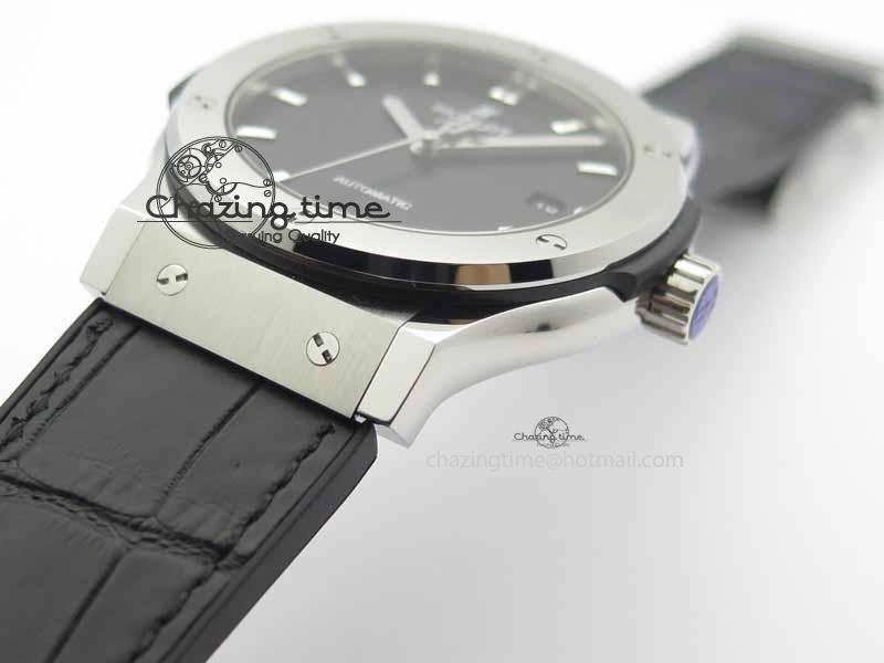 Classic Fusion 42mm Titanium JJF 1:1 Best Edition Black Dial On Gummy Strap A2892 V2