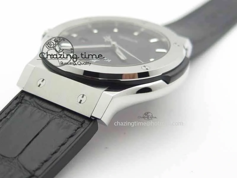 Classic Fusion 42mm Titanium JJF 1:1 Best Edition Black Dial On Gummy Strap A2892 V2