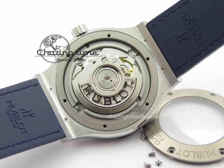 Classic Fusion 42mm Titanium JJF 1:1 Best Edition Blue Dial On Gummy Strap A2892 V2