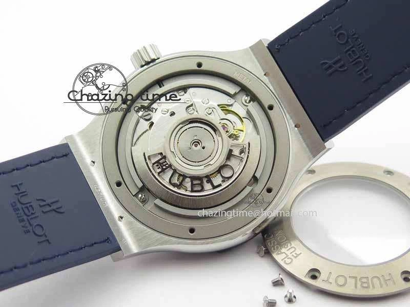 Classic Fusion 42mm Titanium JJF 1:1 Best Edition Blue Dial On Gummy Strap A2892 V2