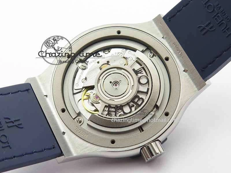 Classic Fusion 42mm Titanium JJF 1:1 Best Edition Blue Dial On Gummy Strap A2892 V2