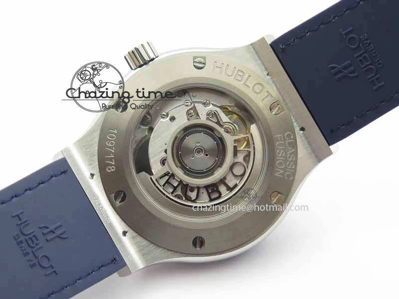 Classic Fusion 42mm Titanium JJF 1:1 Best Edition Blue Dial On Gummy Strap A2892 V2