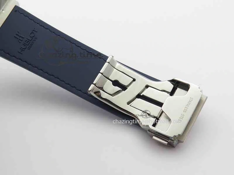 Classic Fusion 42mm Titanium JJF 1:1 Best Edition Blue Dial On Gummy Strap A2892 V2