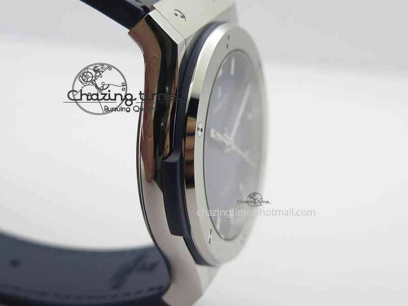 Classic Fusion 42mm Titanium JJF 1:1 Best Edition Blue Dial On Gummy Strap A2892 V2