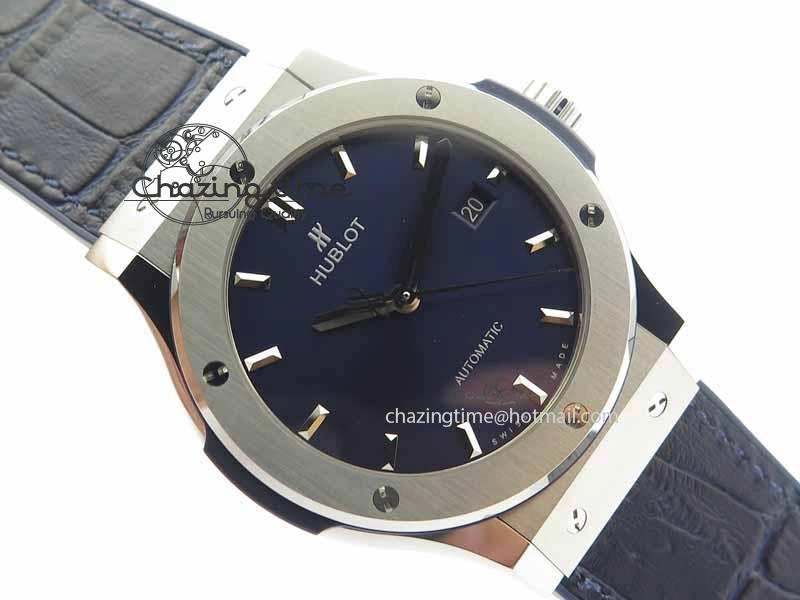 Classic Fusion 42mm Titanium JJF 1:1 Best Edition Blue Dial On Gummy Strap A2892 V2