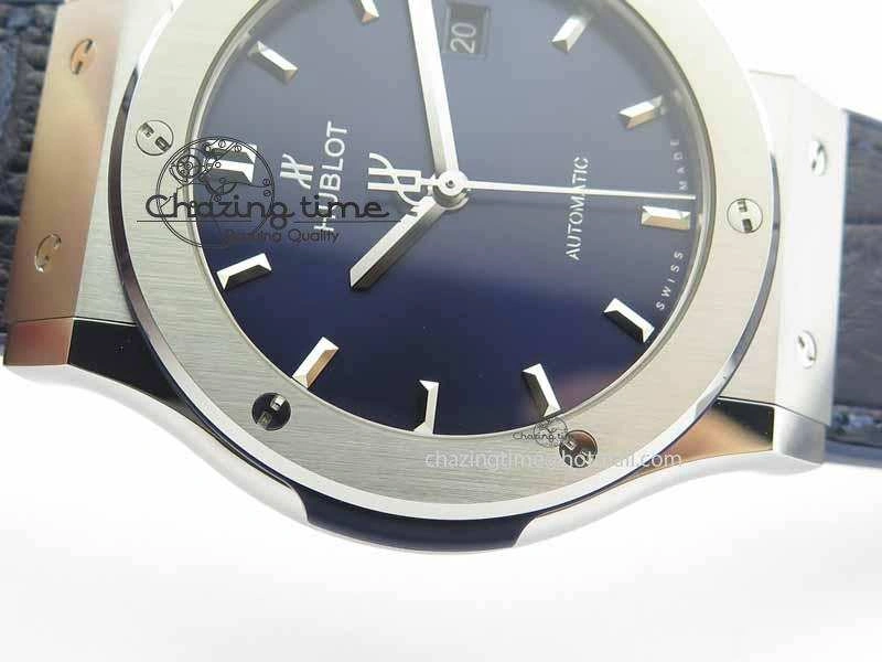 Classic Fusion 42mm Titanium JJF 1:1 Best Edition Blue Dial On Gummy Strap A2892 V2