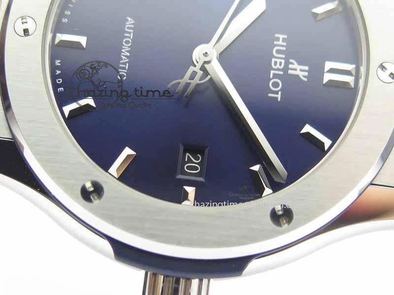 Classic Fusion 42mm Titanium JJF 1:1 Best Edition Blue Dial On Gummy Strap A2892 V2