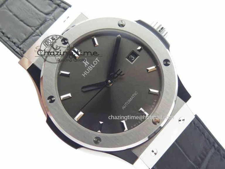 Classic Fusion 42mm Titanium JJF 1:1 Best Edition Gray Dial On Gummy Strap A2892 V2