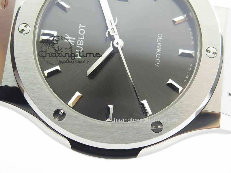 Classic Fusion 42mm Titanium JJF 1:1 Best Edition Gray Dial On Gummy Strap A2892 V2