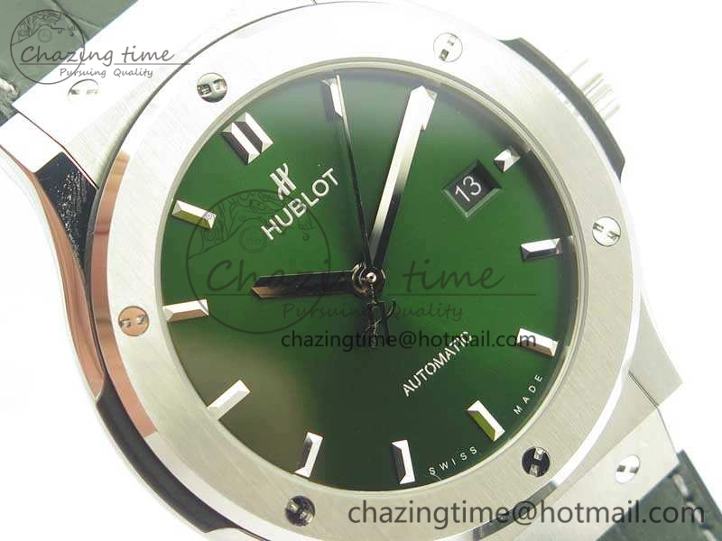 Classic Fusion 42mm Titanium JJF 1:1 Best Edition Green Dial On Gummy Strap A2892 V2