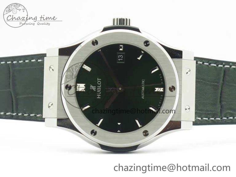 Classic Fusion 42mm Titanium JJF 1:1 Best Edition Green Dial On Gummy Strap A2892 V2
