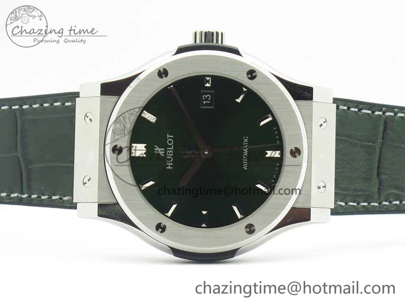 Classic Fusion 42mm Titanium JJF 1:1 Best Edition Green Dial On Gummy Strap A2892 V2