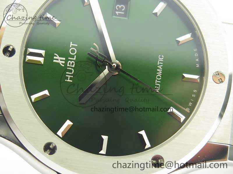 Classic Fusion 42mm Titanium JJF 1:1 Best Edition Green Dial On Gummy Strap A2892 V2