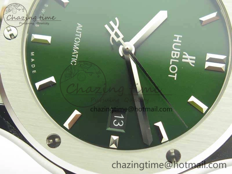 Classic Fusion 42mm Titanium JJF 1:1 Best Edition Green Dial On Gummy Strap A2892 V2