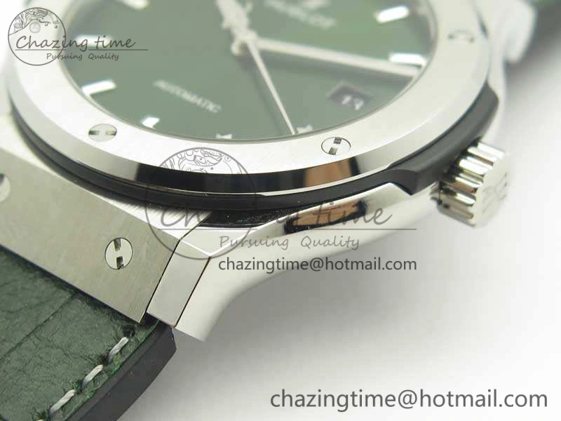 Classic Fusion 42mm Titanium JJF 1:1 Best Edition Green Dial On Gummy Strap A2892 V2