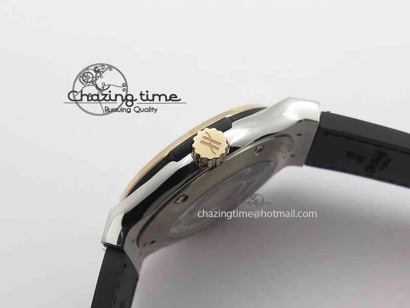 Classic Fusion 42mm Titanium JJF 1:1 Best Edition RG Bezel Black Dial On Gummy Strap A2892