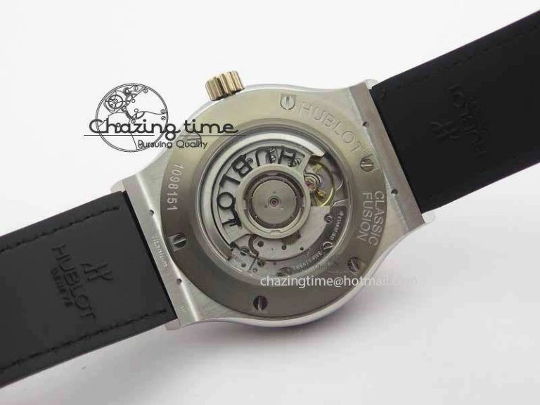 Classic Fusion 42mm Titanium JJF 1:1 Best Edition RG Bezel Black Dial On Gummy Strap A2892