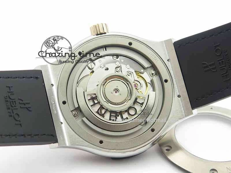 Classic Fusion 42mm Titanium JJF 1:1 Best Edition RG Bezel Black Dial On Gummy Strap A2892