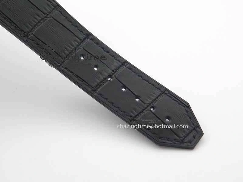 Classic Fusion 42mm Titanium JJF 1:1 Best Edition RG Bezel Black Dial On Gummy Strap A2892