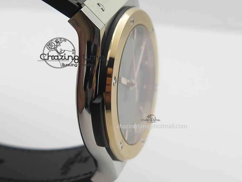 Classic Fusion 42mm Titanium JJF 1:1 Best Edition RG Bezel Gray Dial On Gummy Strap A2892