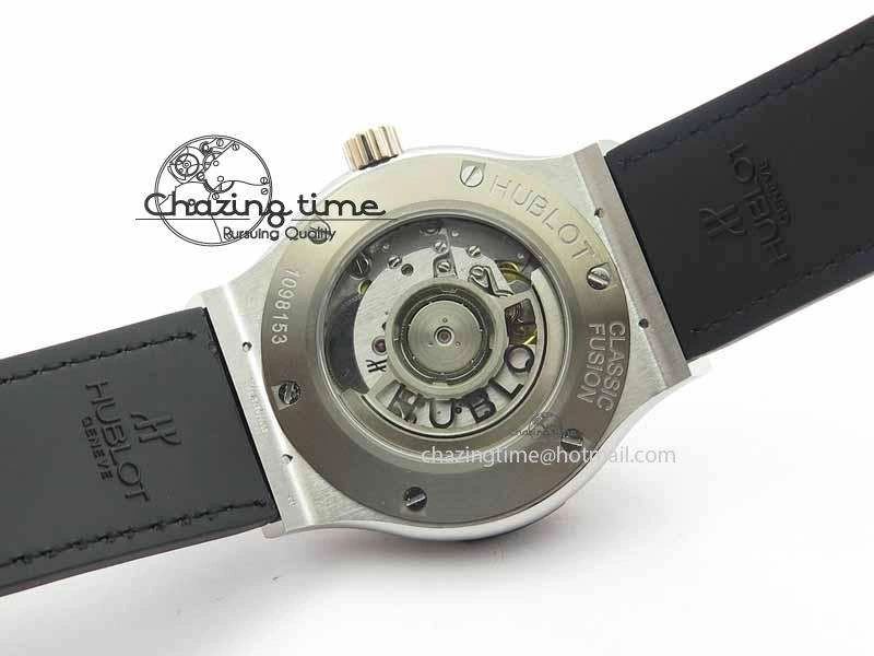 Classic Fusion 42mm Titanium JJF 1:1 Best Edition RG Bezel Gray Dial On Gummy Strap A2892