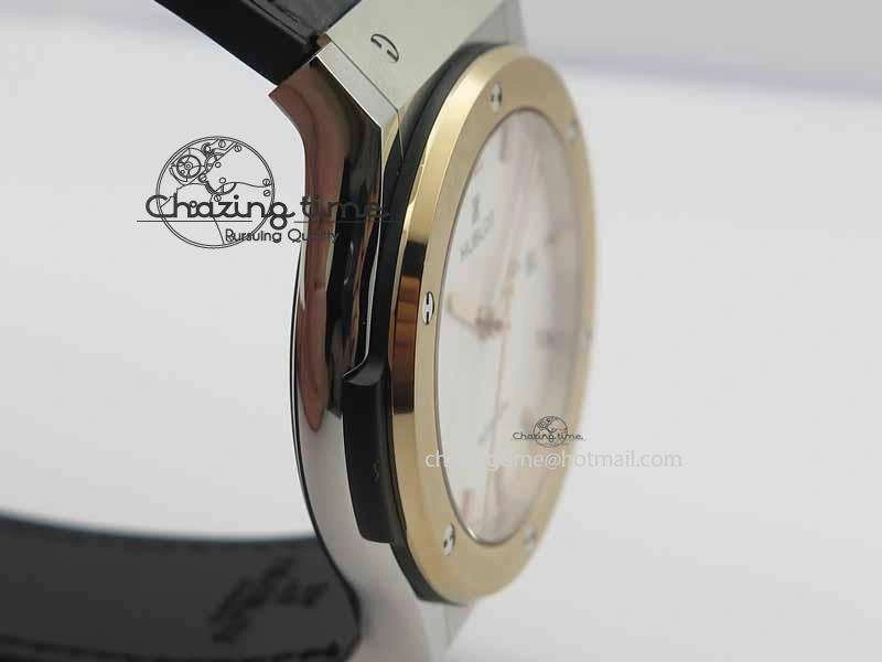 Classic Fusion 42mm Titanium JJF 1:1 Best Edition RG Bezel White Dial On Gummy Strap A2892