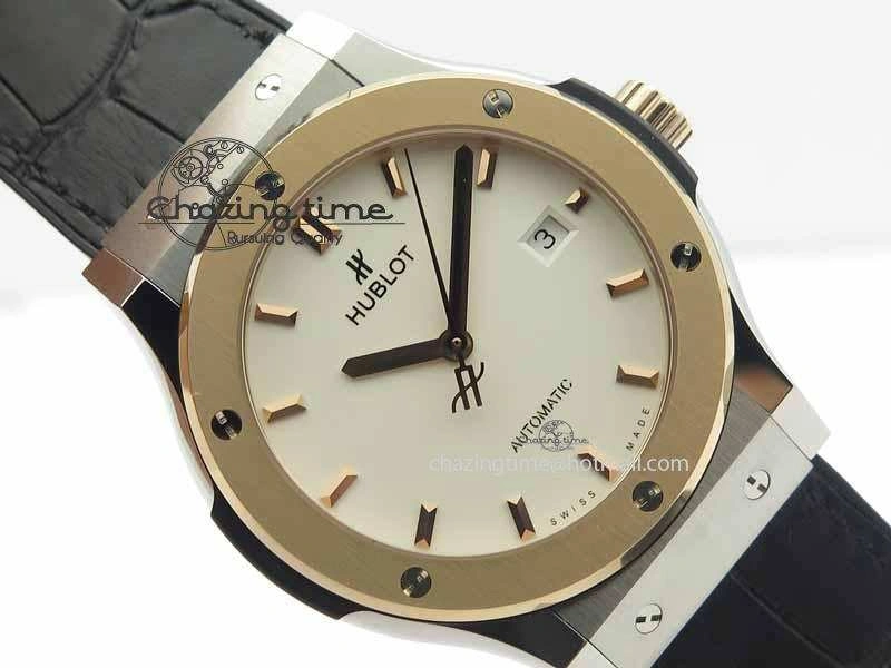 Classic Fusion 42mm Titanium JJF 1:1 Best Edition RG Bezel White Dial On Gummy Strap A2892