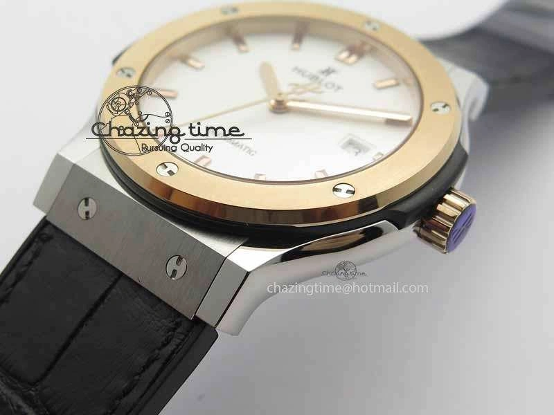 Classic Fusion 42mm Titanium JJF 1:1 Best Edition RG Bezel White Dial On Gummy Strap A2892