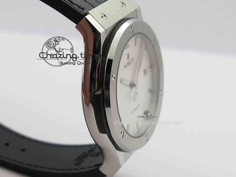 Classic Fusion 42mm Titanium JJF 1:1 Best Edition White Dial On Gummy Strap A2892