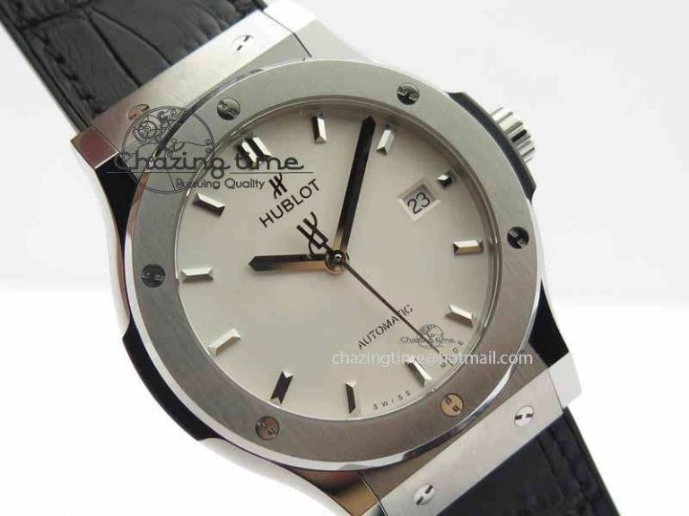 Classic Fusion 42mm Titanium JJF 1:1 Best Edition White Dial On Gummy Strap A2892